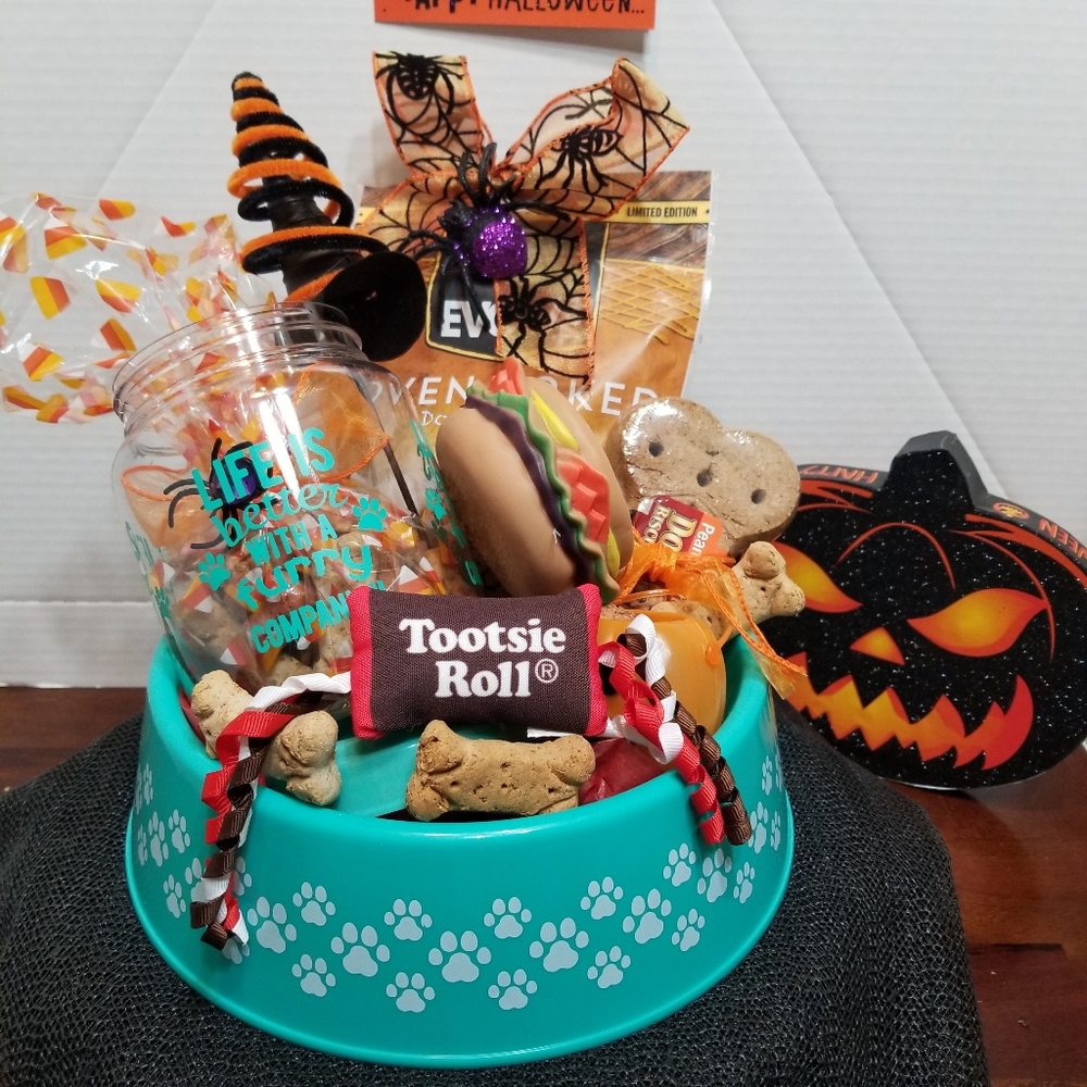 Dog Dish & Treat Container Halloween Gift for pups - Picture 2 of 7